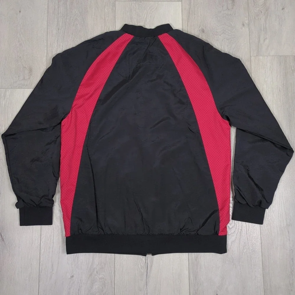 Jordan Track Jacket Mens Large Black Red Windbreaker Full Zip Pockets Mesh Panel